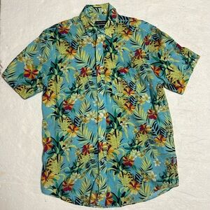Club Room pineapple floral print button down shirt